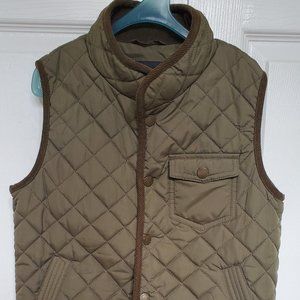 Boys E-land Olive Green Quilted Vest Size 8